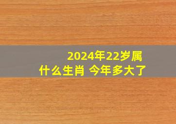 2024年22岁属什么生肖 今年多大了